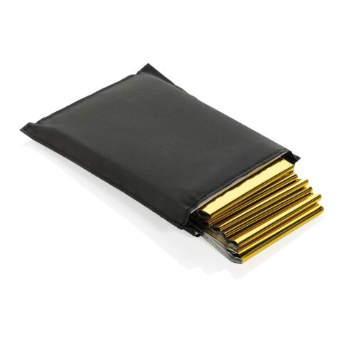 Manta de emergencia Solra en bolsa de RPET reciclado RCS negro | sin montaje de publicidad | no disponible | no disponible