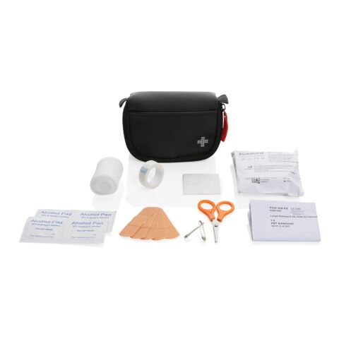 Estuche de primeros auxilios RCS de nobuk reciclado y PU negro | sin montaje de publicidad | no disponible | no disponible