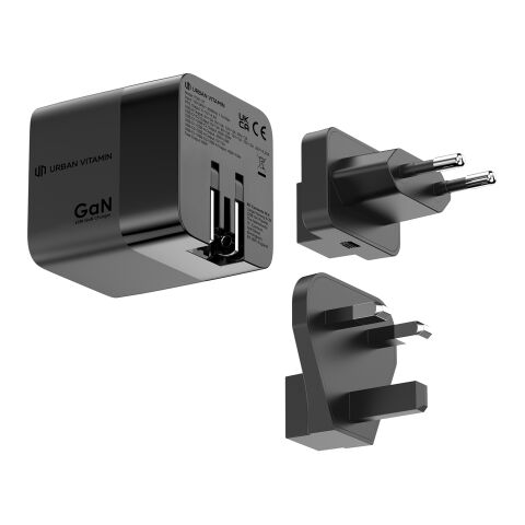 Cargador GaN Mendocino con cable retráctil Urban Vitamin 65W negro | sin montaje de publicidad | no disponible | no disponible