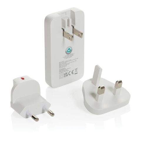 Cargador plano Fluxo RCS 65W GaN y conectores universales Blanco