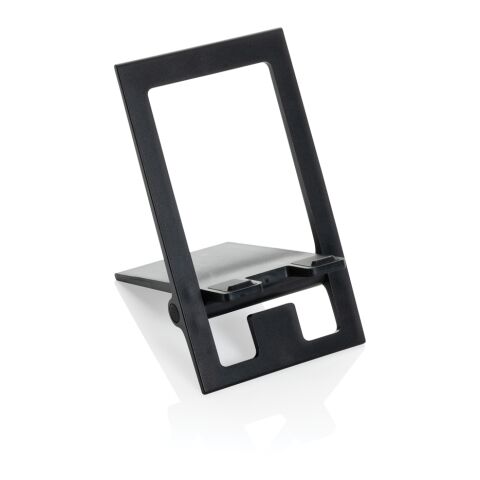 Soporte teléfono plegable plástico reciclado RCS SnapStand negro | sin montaje de publicidad | no disponible | no disponible