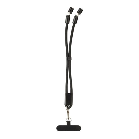 Correa de muñeca para teléfono LoopAmp RCS RPET y cable 60W negro | sin montaje de publicidad | no disponible | no disponible