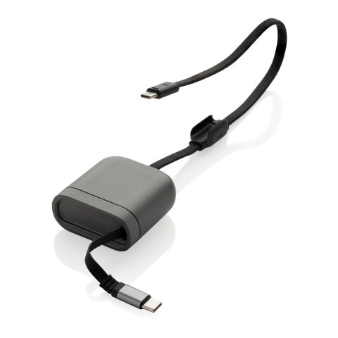 Cable de carga rápida 100W retráctil reciclado Spira RCS gris