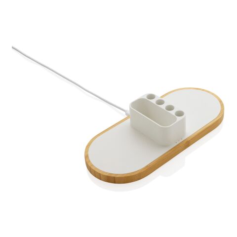 Cargador inalámbrico Ontario FSC®&amp; RCS rplastic 10W blanco | sin montaje de publicidad | no disponible | no disponible