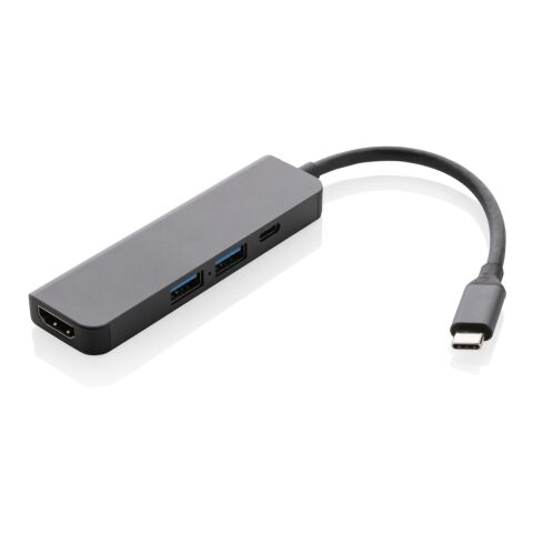 Hub Terra RCS de aluminio reciclado con entrada HDMI gris | sin montaje de publicidad | no disponible | no disponible