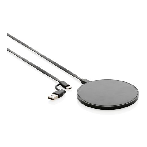 Cargador inalámbrico RCS de plástico reciclado de 10W negro | sin montaje de publicidad | no disponible | no disponible