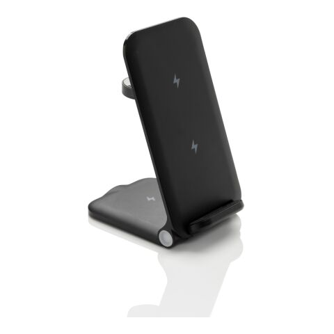 Cargador Terra 3 en 1 plegable RCS aluminio reciclable 15W negro | sin montaje de publicidad | no disponible | no disponible