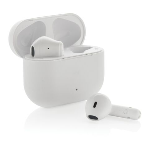 Auriculares inalámbricos Tunevo RCS de plástico reciclado blanco | sin montaje de publicidad | no disponible | no disponible