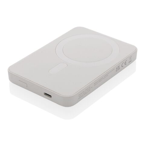 Powerbank Magnetix de 5000 mah de plástico reciclado RCS blanco | sin montaje de publicidad | no disponible | no disponible