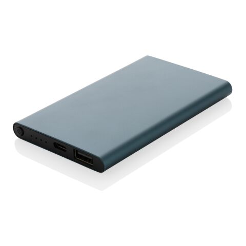 Powerbank plástico/aluminio RCS reciclado de 4000 mah tipo C azul | sin montaje de publicidad | no disponible | no disponible