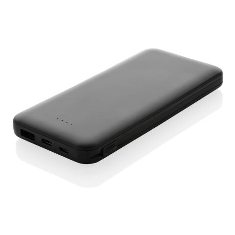 Powerbank RCS plástico reciclado 10.000 mAh cable integrado negro | sin montaje de publicidad | no disponible | no disponible