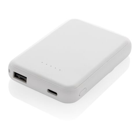 Powerbank Stellar magnético 5000 mAh y 5W plástico reciclado blanco | sin montaje de publicidad | no disponible | no disponible