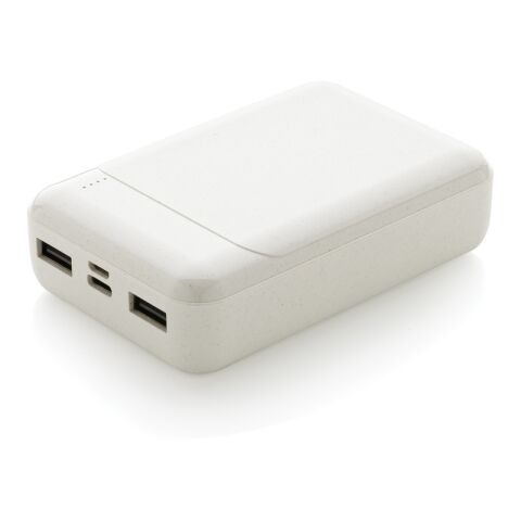 Powerbank de plástico reciclado RCS de 10.000 mAh blanco | sin montaje de publicidad | no disponible | no disponible