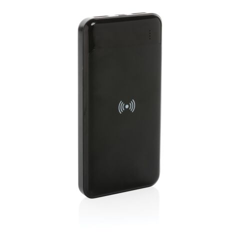 Powerbank inalámbrico de plástico reciclado estándar RCS negro | sin montaje de publicidad | no disponible | no disponible