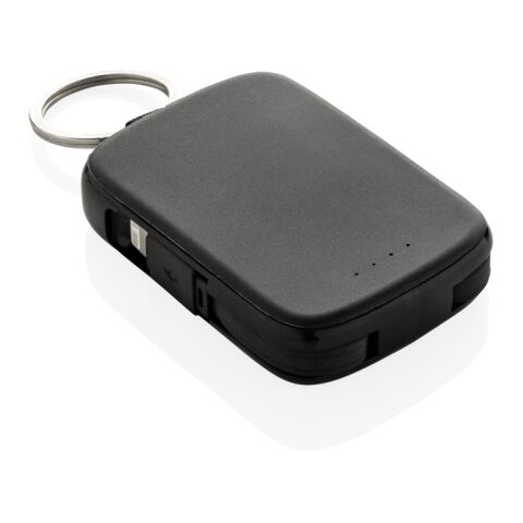 Llavero Nexo y batería externa 2000 mAh con cables RCS negro | sin montaje de publicidad | no disponible | no disponible