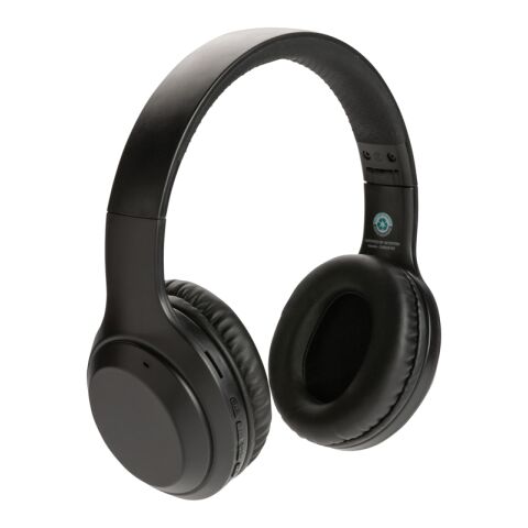 Auriculares de plástico reciclado estándar RCS negro | sin montaje de publicidad | no disponible | no disponible