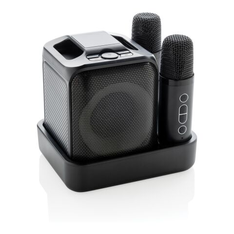 Set karaoke de plástico reciclado Singvibe RCS con doble mic negro | sin montaje de publicidad | no disponible | no disponible