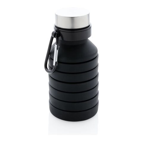 Botella de silicona plegable antigoteo con tapa negro | sin montaje de publicidad | no disponible | no disponible