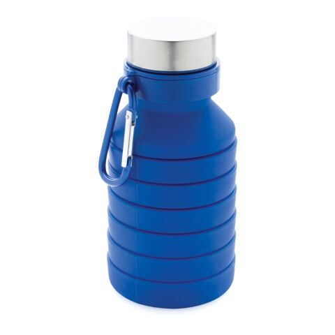 Botella de silicona plegable antigoteo con tapa azul | sin montaje de publicidad | no disponible | no disponible