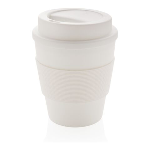 Taza de café reutilizable con tapa de rosca 350ml blanco