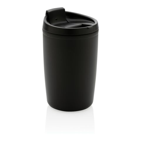 Taza de PP reciclado GRS con tapa abatible negro | sin montaje de publicidad | no disponible | no disponible