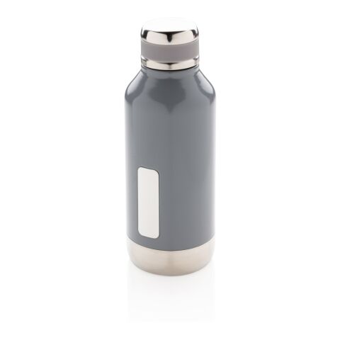 Botella al vacío antigoteo con placa para logo gris