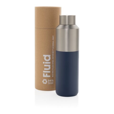 Botella de agua Fluid acero reciclado certificado RCS 600 ml azul marino | sin montaje de publicidad | no disponible | no disponible