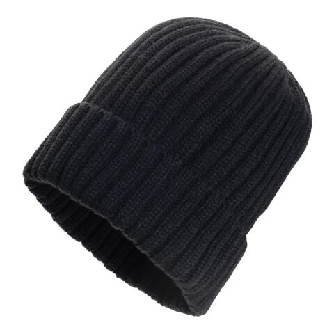 Gorro Kennedi AWARE™ Polylana® con canalé grande negro | sin montaje de publicidad | no disponible | no disponible | no disponible