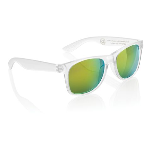 Gafas de sol con lentes de espejo de PC reciclado Gleam RCS blanco | sin montaje de publicidad | no disponible | no disponible