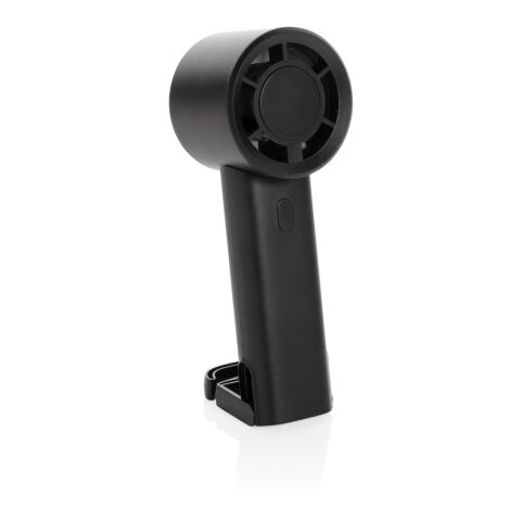 Ventilador portátil recargable Twist RCS plástico reciclado negro | sin montaje de publicidad | no disponible | no disponible