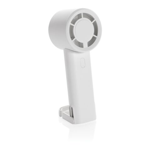 Ventilador portátil recargable Twist RCS plástico reciclado blanco | sin montaje de publicidad | no disponible | no disponible