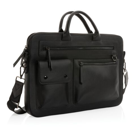 Maletín para portátil de 14&quot; GRS PU reciclado Swiss Peak negro | sin montaje de publicidad | no disponible | no disponible