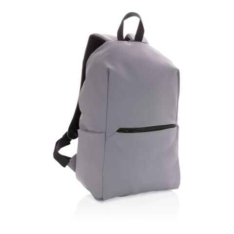 Mochila para portátil 15.6&quot; de PU gris | sin montaje de publicidad | no disponible | no disponible