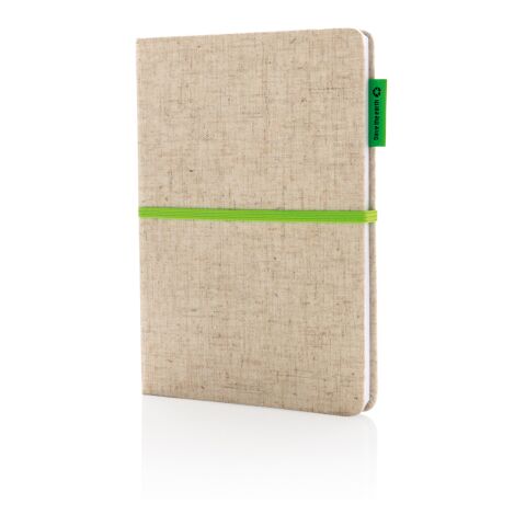Libreta A5 de algodón yute Eco verde-verde | sin montaje de publicidad | no disponible | no disponible