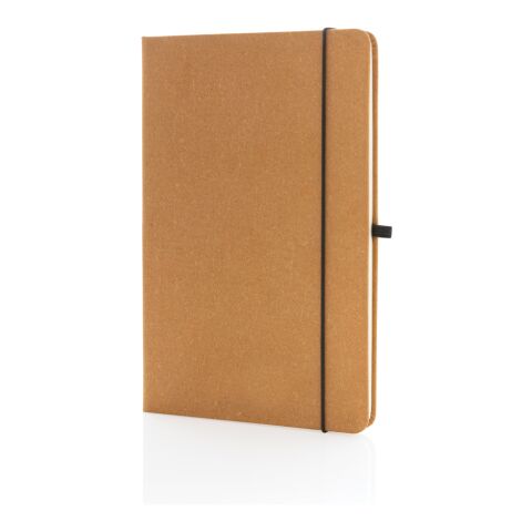 Libreta A5 de cuero reciclado de tapa dura marrón | sin montaje de publicidad | no disponible | no disponible