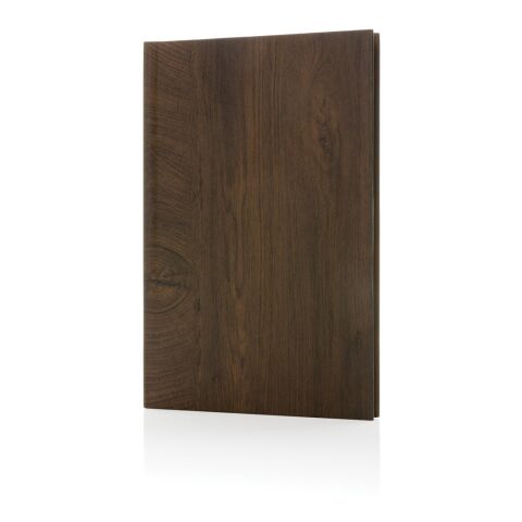Libreta A5 con estampado de madera Kavana marrón oscuro | sin montaje de publicidad | no disponible | no disponible