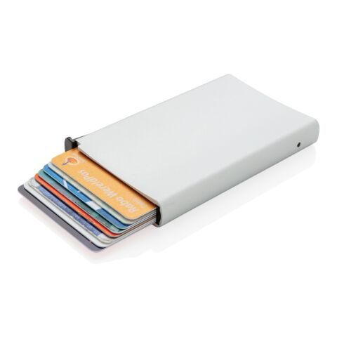 Tarjetero RFID de aluminio estándar plata | sin montaje de publicidad | no disponible | no disponible