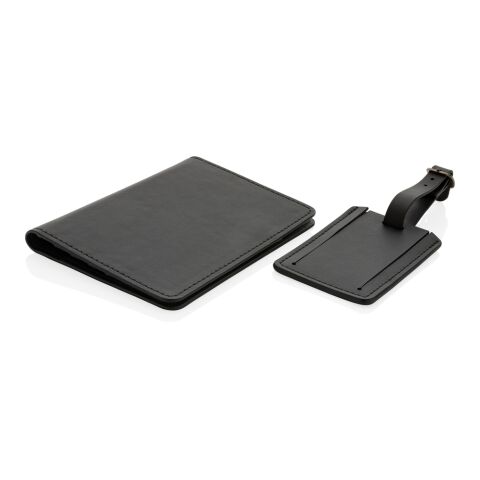 Set de regalo de viaje de PU reciclado Swiss Peak GRS negro | sin montaje de publicidad | no disponible | no disponible