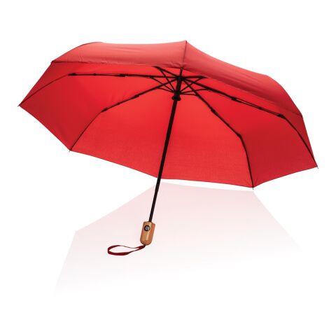 Paraguas automático RPET 190T bambú de 21" Impact AWARE ™ rojo | sin montaje de publicidad | no disponible | no disponible