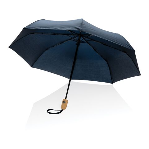 Paraguas automático RPET 190T bambú de 21&quot; Impact AWARE ™ azul marino | sin montaje de publicidad | no disponible | no disponible