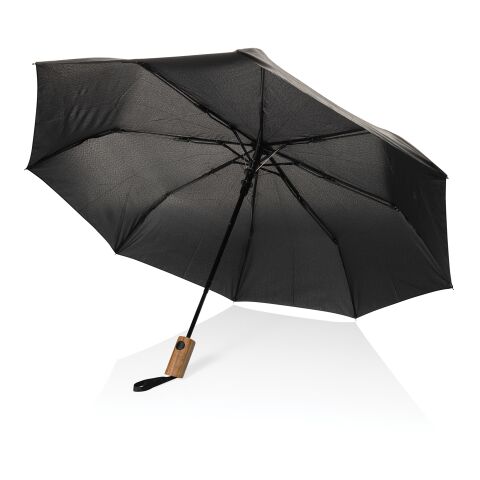 Mini paraguas Kaycey 21&quot; AWARE™ RPET apertura automática negro | sin montaje de publicidad | no disponible | no disponible