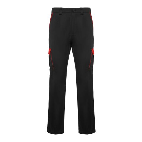Pantalones de trabajo de 250&nbsp;g/m2 "Trooper" Estándar | Negro intenso-Rojo | 58 | sin montaje de publicidad | no disponible | no disponible | no disponible