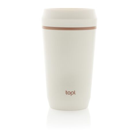 Vaso de plástico reciclado Topl To Go con tapa patentada 360 marron