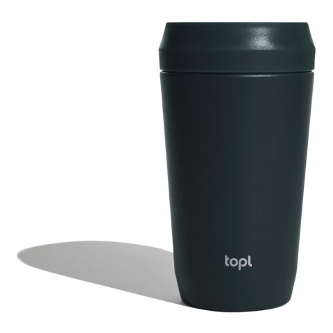 Taza Topl To Go de acero reciclado con tapa patentada 360 gris | sin montaje de publicidad | no disponible | no disponible