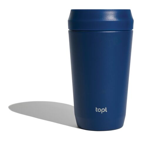 Taza Topl To Go de acero reciclado con tapa patentada 360 azul marino | sin montaje de publicidad | no disponible | no disponible