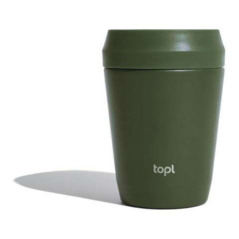 Taza Topl To Go de acero reciclado con tapa patentada 360 verde | sin montaje de publicidad | no disponible | no disponible