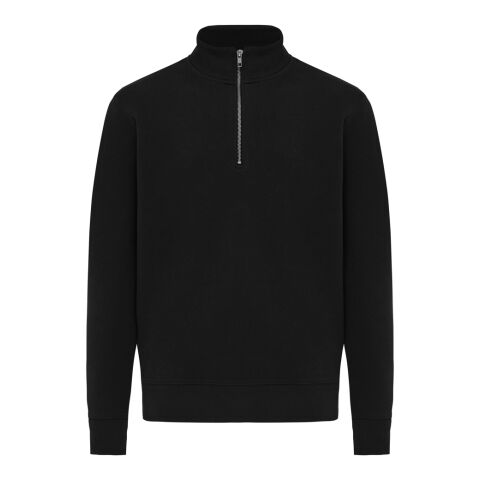 Suéter con cremallera de algodón reciclado Elgon negro | M | sin montaje de publicidad | no disponible | no disponible | no disponible