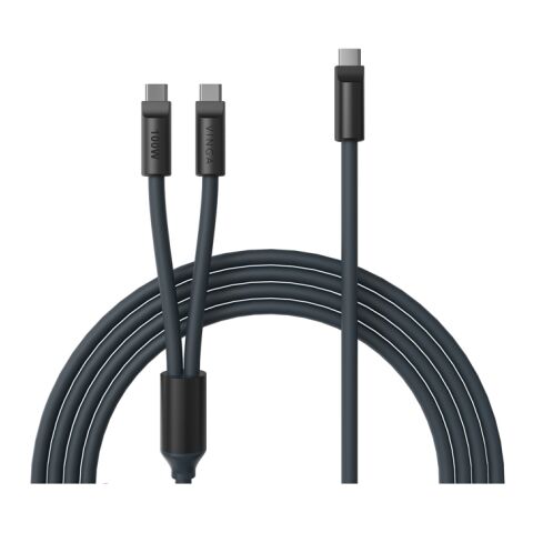 Cable de carga múltiple de silicona VINGA Baltimore (C+2C) azul marino