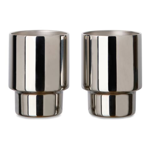 Set 2 tazas de acero inoxidable recicladas VINGA Nagano RCS reflejando | sin montaje de publicidad | no disponible | no disponible