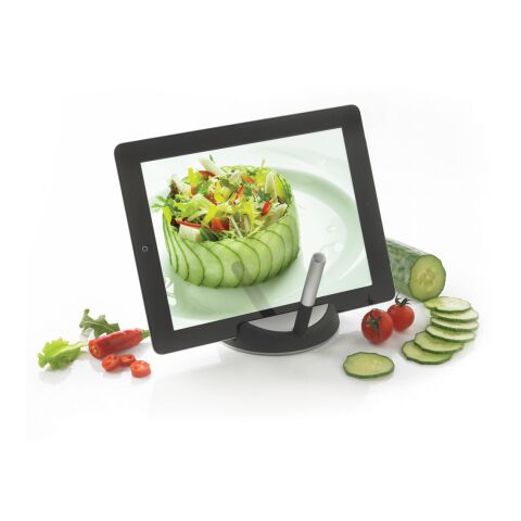 Stand Chef para tablet con bolígrafo táctil negro-plata | sin montaje de publicidad | no disponible | no disponible | no disponible